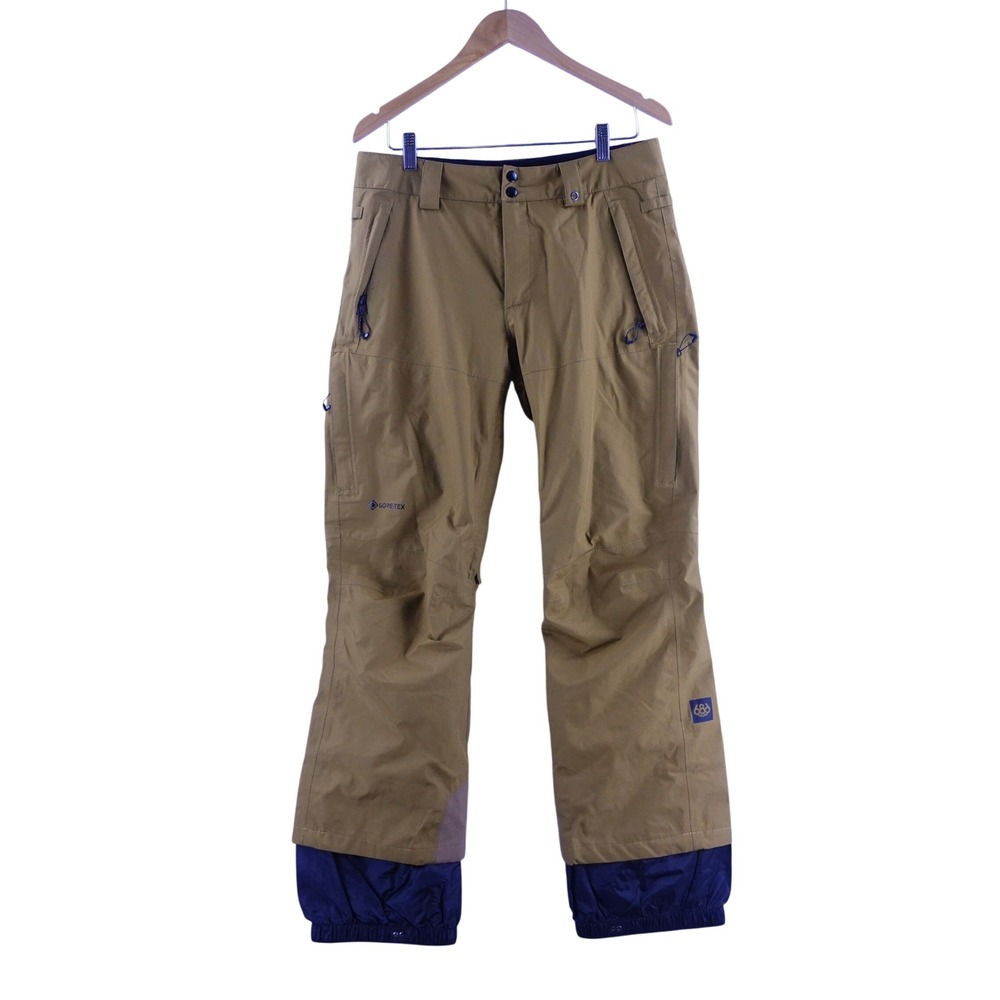 686 Gore-Tex Mens Small Snow Pants Tan Waterproof Ski Snowboard Trousers NWOT